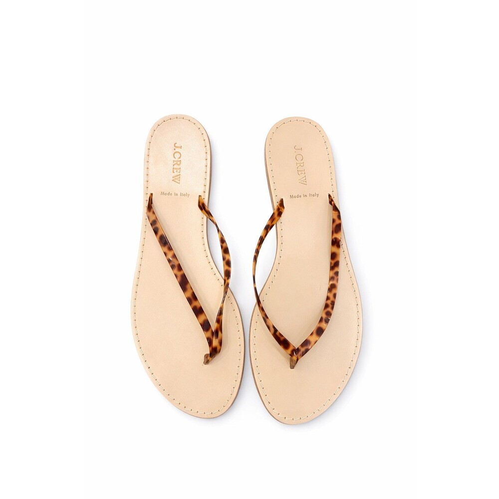 J.Crew Tortoiseshell Thong Sandals Size 10 Made in Italy NWT